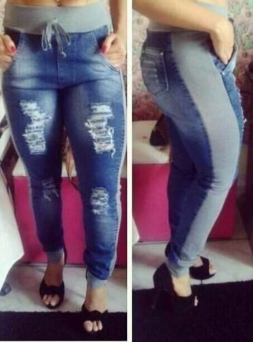 calças jeans moletom feminina